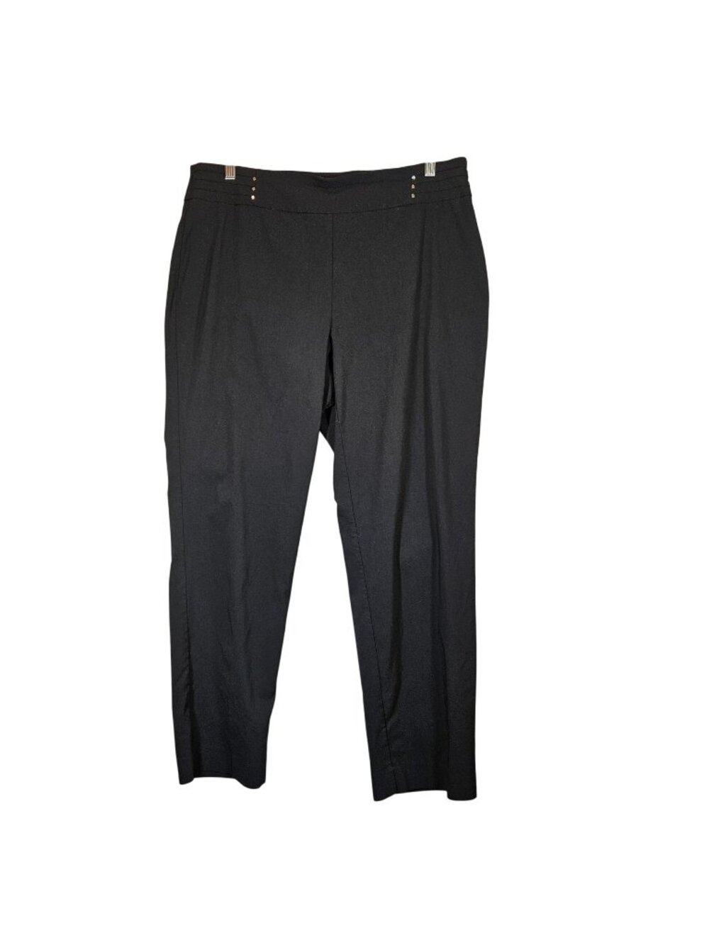 JM Collections Black Straight Leggings Womens 2x Pants Studs Pull On Office